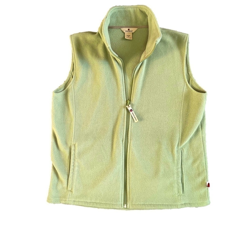 Woolrich Fleece Vest, Green, Size Medium